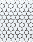 Penny Round White Mosaic